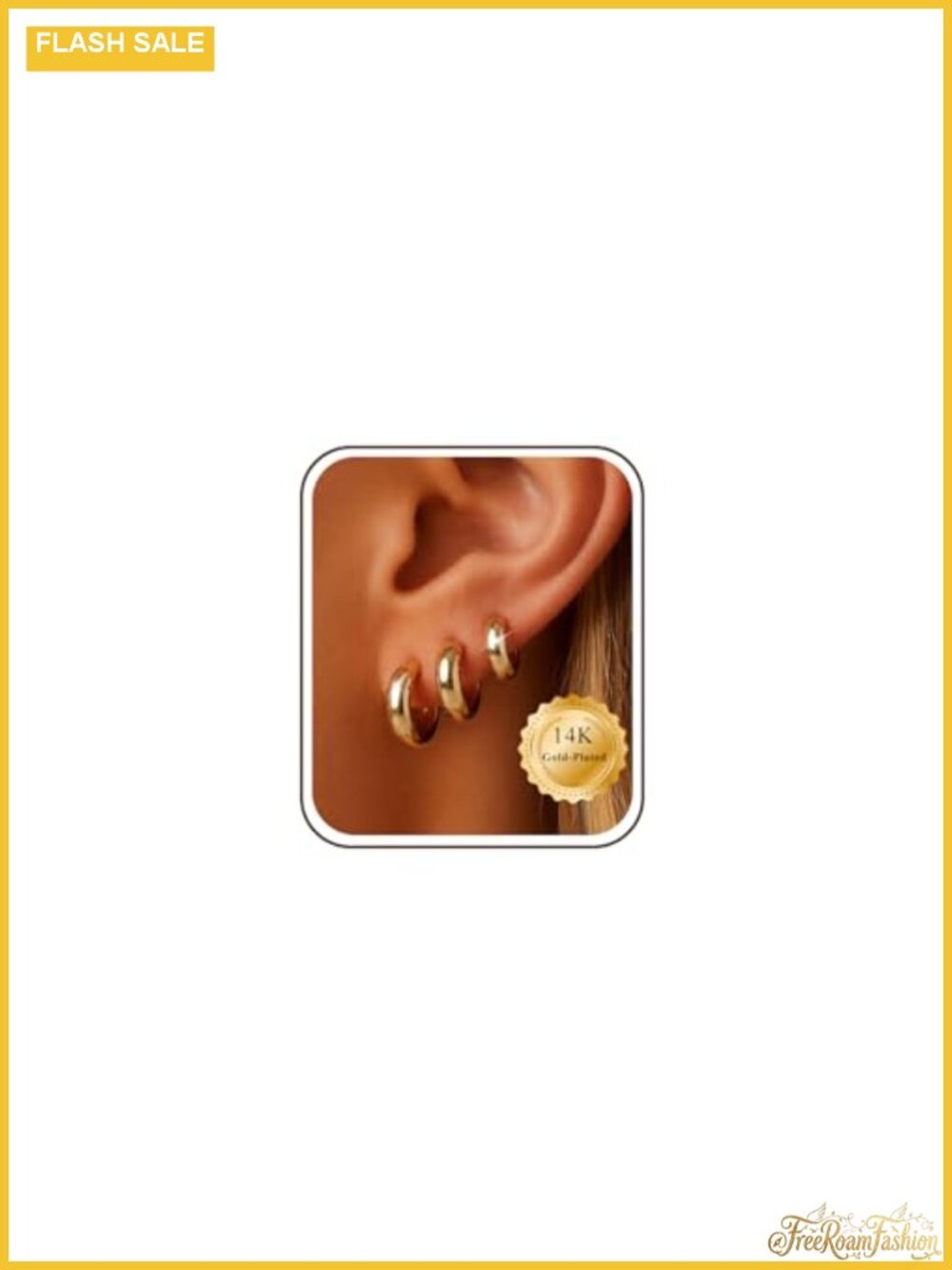 925 Silver Post Hoop Earrings Set for Women 14K Gold Plated Hypoallergenic